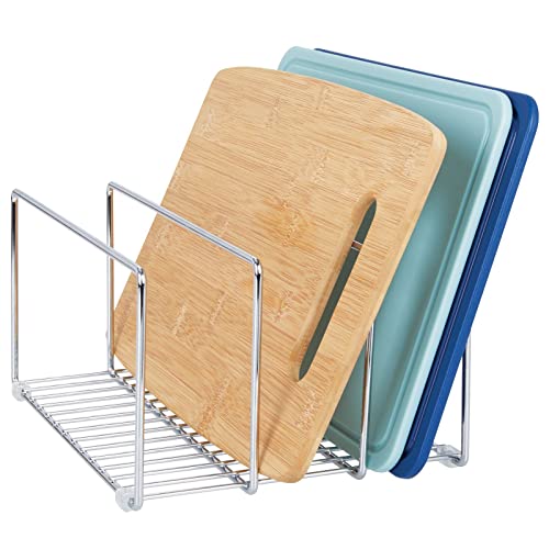 mDesign Baking Tray Rack — Wire Rack for Sorting Trays, Pans and other Cookware Items — Free-Standing Pan Stand for the Kitchen — Chrome by mDesign - Image 6