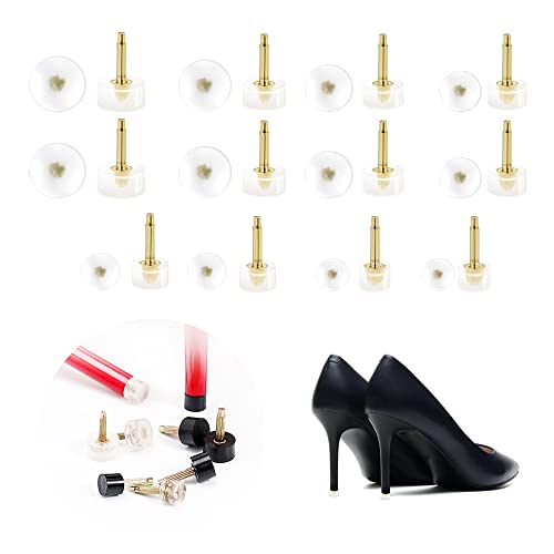 Image of SooGree 12 Pairs R-Shaped Heel Caps Cover Protectors Tips Replacement Kits Dowels for High Heel Shoes