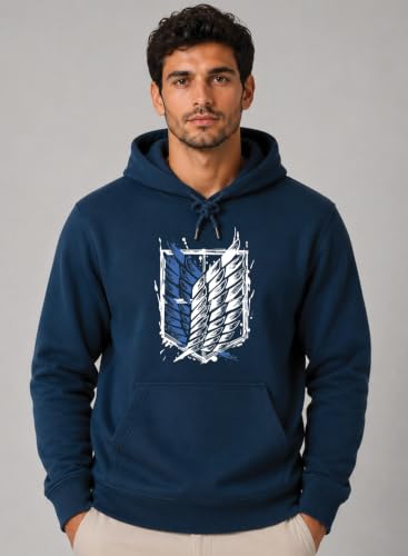 Image of ADRO Mens Abstract Graphic Hoodie | 320 GSM Cotton Poly Fleece | Regular Fit Contemporary Artistic Sweatshirt for Winter & Streetwear