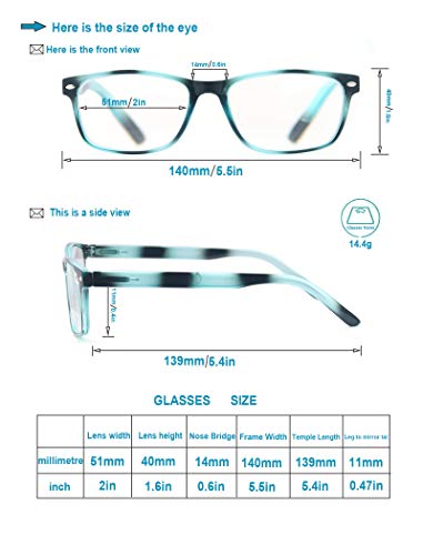 HEEYYOK Reading Glasses Men Women 4-Pack,Readers Glasses Comfortable Spring Hinges Flexible,Lgithweight Eyeglasses for Reading,Including 4 Pouch - Image 4