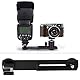 Blitzverlängerung Halterung,Externe Blitz/LED/Fülllicht/Mikrofon Doppelkopf Querstangen Halterung 1/4 Hot Shoe Mount Griff Griff Fotozubehör, mit 1/4 ’’ -20 Unterstützung Stativ/Lampenfassung