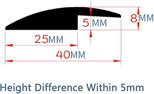 Miniatura 4 de NILZA Tira de transición de piso, tira de transición de umbral de alfombra, tira de transición de umbral de 0.315 pulgadas, tira separadora de PVC
