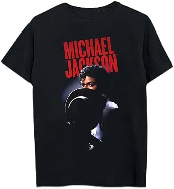 Michael Jackson Unisex Adult Michael Jackson Official Merch Photo Graphic with Hat T-Shirt