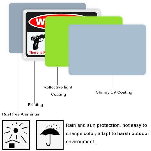 Seept D-045-WARNING 3Pack Gun Sign For Home Security 10X7 Inch Warning Signs thumb #4
