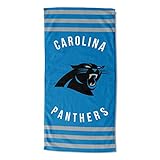 The Northwest Company NFL Carolina Panthers Stripes Beach Towel, 30' x 60', Team Color