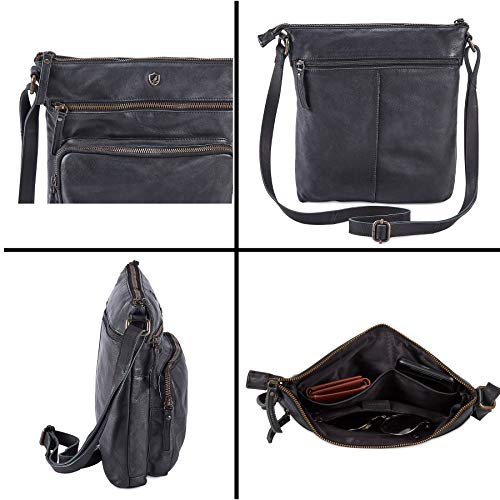 Image of Crossbody Bags for Women Genuine Leather Purse Handmade Vintage Shoulder Bag Crossover Pocketbook Adjustable Strap | Handmade