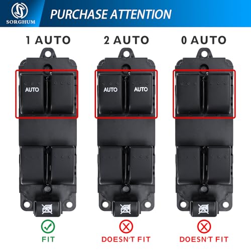 Sorghum Power Window Switch Driver Side - Master Window Switch Compatible with 2004-2009 Mazda 3 2009 Mazda 3 Sport 10 Pins Replace# BN8F-66-350A BN8F66350 BN8F-66-350 BN8F66350A by SORGHUM - Used condition - Image 6