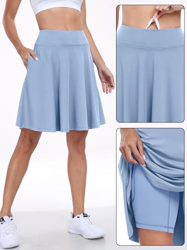 Image of ANRABESS Knee Length Skorts Skirts for Women 2026 Summer High Waisted Golf Tennis Skirt Casual Travel Built-in Shorts Clothes