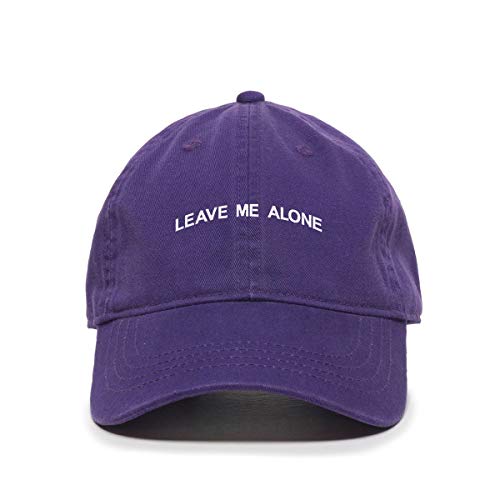 Tech Design Leave Me Alone Embroidered Baseball Cap Cotton Adjustable Dad Hat Purple