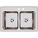 Elkay DLR332210PDMR2 Lustertone Classic Equal Double Bowl Drop-in Stainless Steel Sink with Perfect Drain
