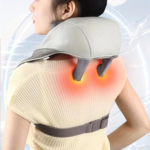 Massageador de Pescoço e Ombros Cervical sem Fio: Relaxamento para Costas em Casa, Viagem e Escritór