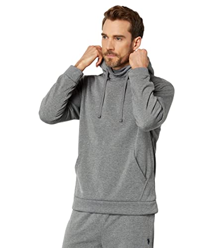 U.S. Polo Assn. Popover Mask Hoodie Campus Heather Grey LG, Campus Heather Grey, Large