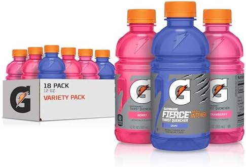 Gatorade Thirst Quencher, Grape Berry, Strawberry Variety Pack, 12 Fl Oz (Pack of 18)