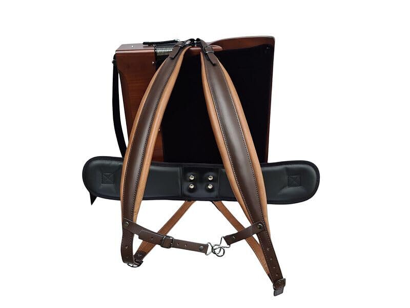 Generisch Steirische Harmonika Akkordeon Hüftgurt Tragesystem Alcantara Dunkelbraun – Ergonomischer Hüftgurt für Harmonika & Akkordeon – Verstellbar, bequem, stabil, hochwertiges Alcantara-Material