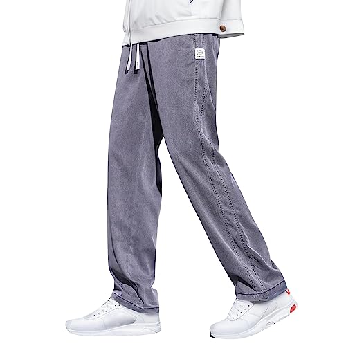 Pantalon droit été homme en soie glacée décontracté et léger