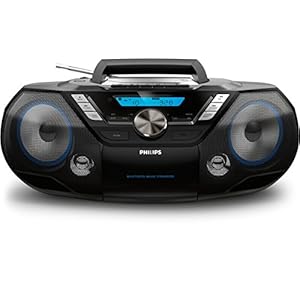 Philips AZB798T / 12 CD-Soundmachine, draagbare CD-speler (radio DAB + / FM, Bluetooth, CD, MP3-CD, USB, cassette, alles-in-één geluidssysteem), Zwart