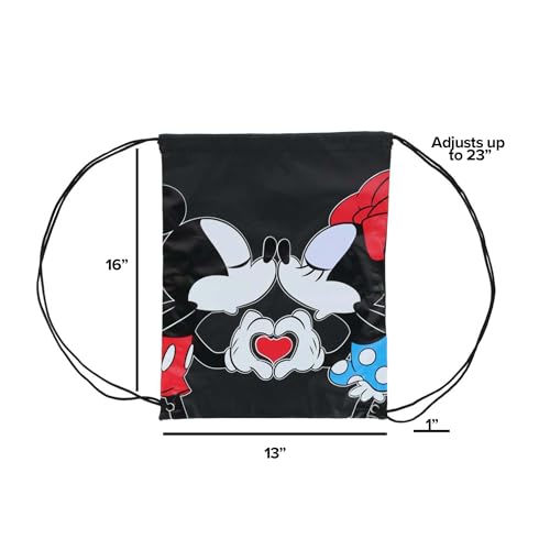 Jerry Leigh Disney Mickey Minnie Couple Kiss Drawstring Backpack Bag4