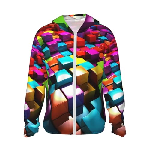 Veste légère UPF 50+ à cubes colorés 3D idéale pour vos randonnées