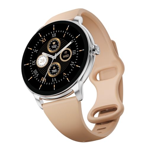 Image of boAt Chrome Iris Fashion Smart Watch for Women - Elegant Ultra-Sleek Dial, Light-Weight Metal Body, 1.32 inch AMOLED Display, 1000 Nits, AOD, Female Wellness Tracking Watch for Woman (Silk Skin)