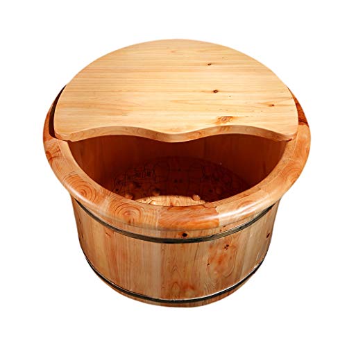 Masajeador Spa de Pies de Madera con Tapa y Masaje