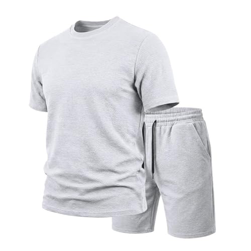 Tee col rond et shorts légers en textile tissé respirant homme