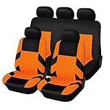 ESMOPA Autositzbezüge Universal-Set für Mitsubishi Pajero Sport Pajero Xpander Eclipse Cross Mitsubishi ASX L200 Outlander EX PHEV Seat Protector/Orange