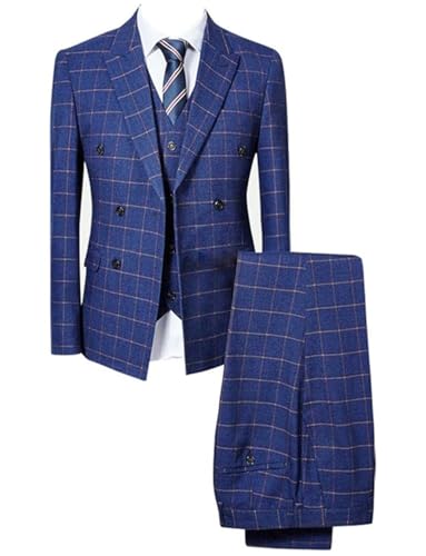 Veste à double boutonnage et costume à carreaux de prestige pour hommes exigeants