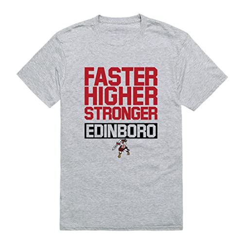 W Republic Edinboro University Fighting Scots Workout Tee T-Shirt - Heather Grey, Large