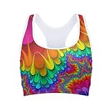 Youngerbaby Flow Tie Dye Sports Bras Vest for Women Racer Back Yoga Bra Wirefree Bra Running Workout