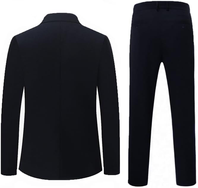 Men's Suits Regular Fit 2 Piece one Button Blazer Pants Set Formal Wedding Prom Tuxedo Suits - Image 5