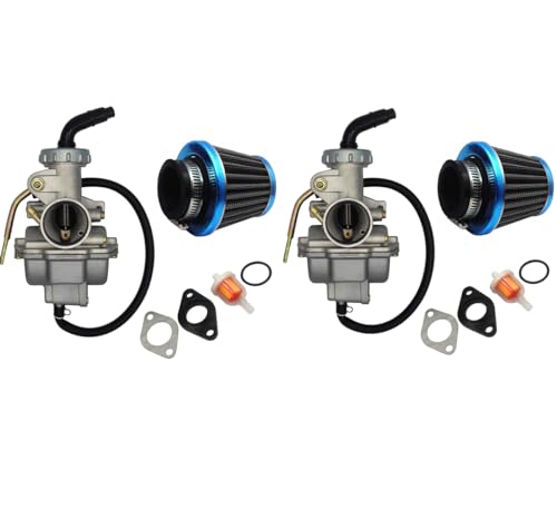 Image of PZ20 Carburetor with Air Filter for Taotao SunL Kazuma Baja (2Set) | PZ20 Carb for 50cc 70cc 90cc 110cc 125cc NST Chinese Quad 4 Stroke ATV Go Kart Dirt Bike Honda CRF50F CRF80F (2Set)