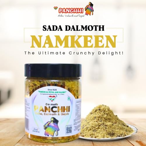 Image of PANCHI KA PETHA AUR DALMUT Regular Sada Dalmoth Namkeen (200g), Original Agra's Famous Crunchy & Spicy, Authentic Lentil Mix Indian Snack, Fresh & Tasty & Perfect