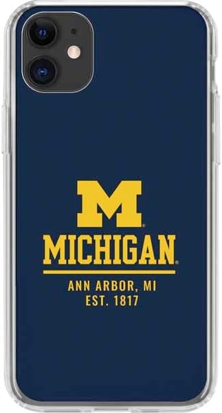 Skinit Clear Phone Case Compatible with iPhone 11 - Officially Licensed University of Michigan M Logo Bold Design