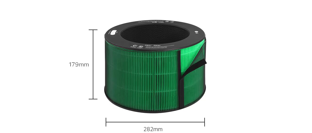 H14® True HEPA Filter Compatible with L.G PuriCare 360° Model - AS60GHWG0 – Premiuem Replacement for Ultra-Fine Dust, Allergens & PM2.5 – High-Efficiency Air Purifier Filter (Single Hepa Green)