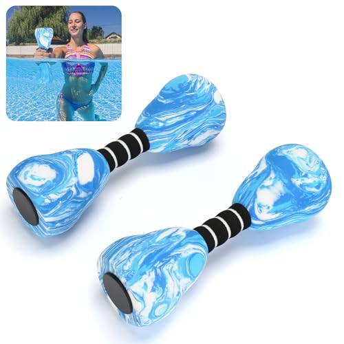 Aquatic Dumbbells, 2PCS Foam Water Weights, Aerobic Exercise Fitness Equipment Dumbbell, Dumbbells Set for Aerobics Weight Loss, Pool Fitness, Water Exercise (Blue)
