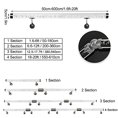 Acryl trapleuning kit voor oudere kinderen veiligheidsondersteuning antislip eenvoudig te installeren staaf voor huis tuin gang lofts (1,6ft/50cm) - Afbeelding 3
