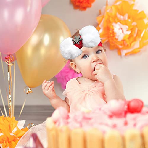 Fueawim Christmas Baby Headbands Snowman Santa Pants Plush Snow Bow Hairbands Christmas Headband For Baby Girl Newborn Infant Toddler #TOP3