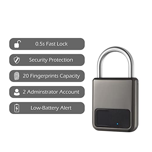 Serrure connectée, Cadenas d'empreintes digitales étanche intelligent sans clé casier de sécurité serrure d'empreintes digitales Anti-vol USB Charge for vélo Gym casier bagages,Construite pour durer – vue 2
