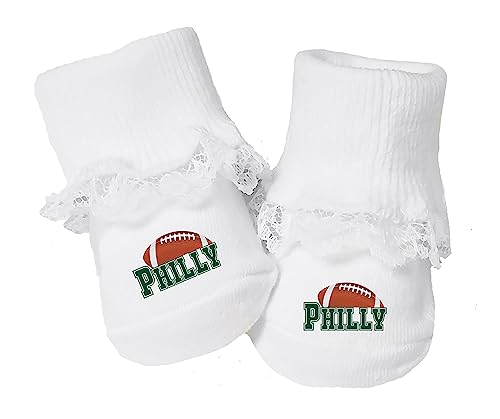 Future Tailgater Baby Toe Bootie Socks with Lace for Philadelphia Fans