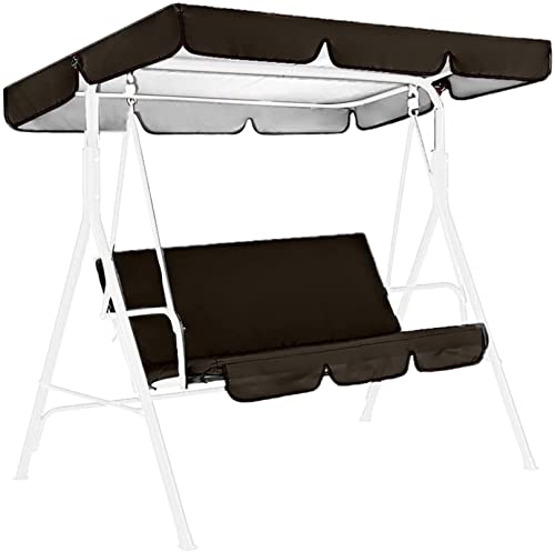 Waterproof Replacement Canopy for Hollywood Swing Patio Swing Roof Cover 210D Oxford Fabric Swing Chair Cushion Set for Courtyard and Veranda Use