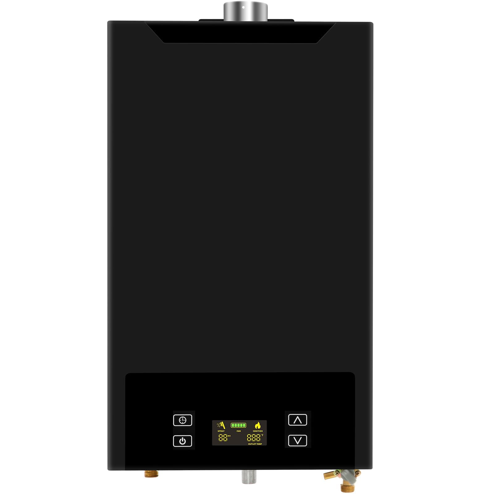 Forimo Black 18L Propane Tankless Water Heater, 4.74Gpm Constant Propane Water Heater For Indoor, Instant Hot Water Heater 68,000 Btu With Digital Display