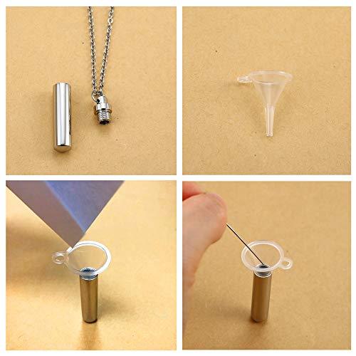 Vnox Pack Of 5-Unisex Memorial Keepsake Stainless Steel Cylinder Cremation Ashes Necklace For Men Women Pets,Small Size #TOP4