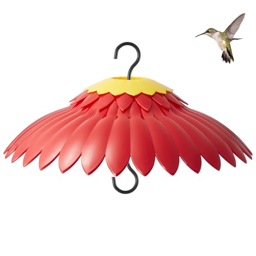 Beserie Bird Feeder Rain Cover Red Dome Baffle for Hummingbird Weather Guard Protective Feeders from Rain and Sun Built-in Moat 11inch Dceor Backyard