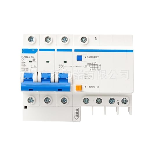 Interrupteur à air 3p+n disjoncteur différentiel triphasé pour tableau électrique 40A