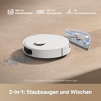 dreame D20 Saugroboter, 13.000 Pa Saugkraft, DuoBrush für Tierhaare, LDS-Navigation, 2-in-1: Staubsaugen und Wischen, Hartböden und Teppiche, 5.200-mAh-Akku, App- und Sprachsteuerung – Ansicht 4