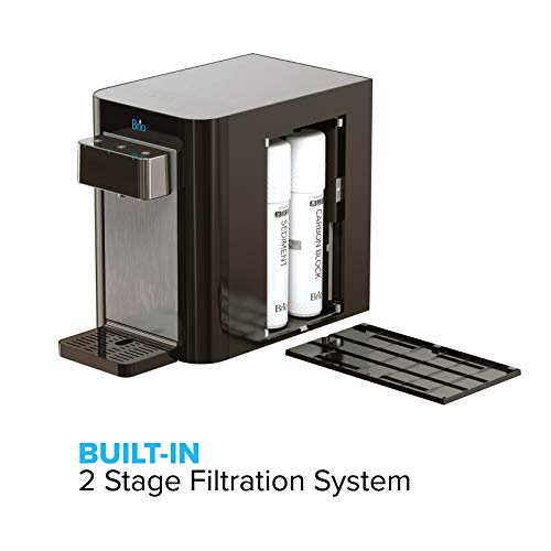 Brio Self-Cleaning Countertop Bottleless Water Cooler Dispenser - with 2-Stage Water Filter and Installation Kit, Tri Temp Dispense, UV Cleaning - Black