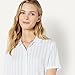 Amazon Essentials x Sofia Grainge Damen Pyjama-Set, eng anliegend, mit kurzen Ärmeln, Blassblau Kühner Streifen, L