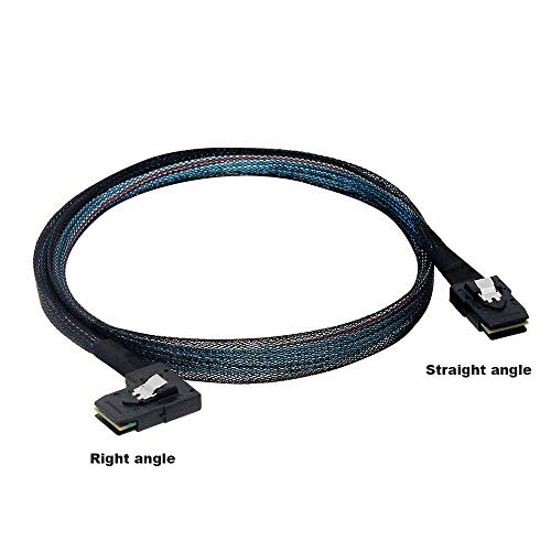 OIKWAN Internal Mini SAS SFF-8087 to Right Angle SFF-8087, Internal Mini SAS to Mini SAS Cable, Compatible with RAID or PCI Express Controller(32 inch/0.8M)