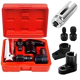 Juego de 5 llaves de sonda lambda, 22 mm, sensor de oxígeno, accionamiento de 3/8 y 1/2 pulgadas para desmontaje de sonda lambda, reparación de automóviles