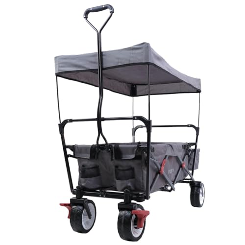 Faltbarer Bollerwagen mit Dach Fuxtec FX-CT350 in Grau